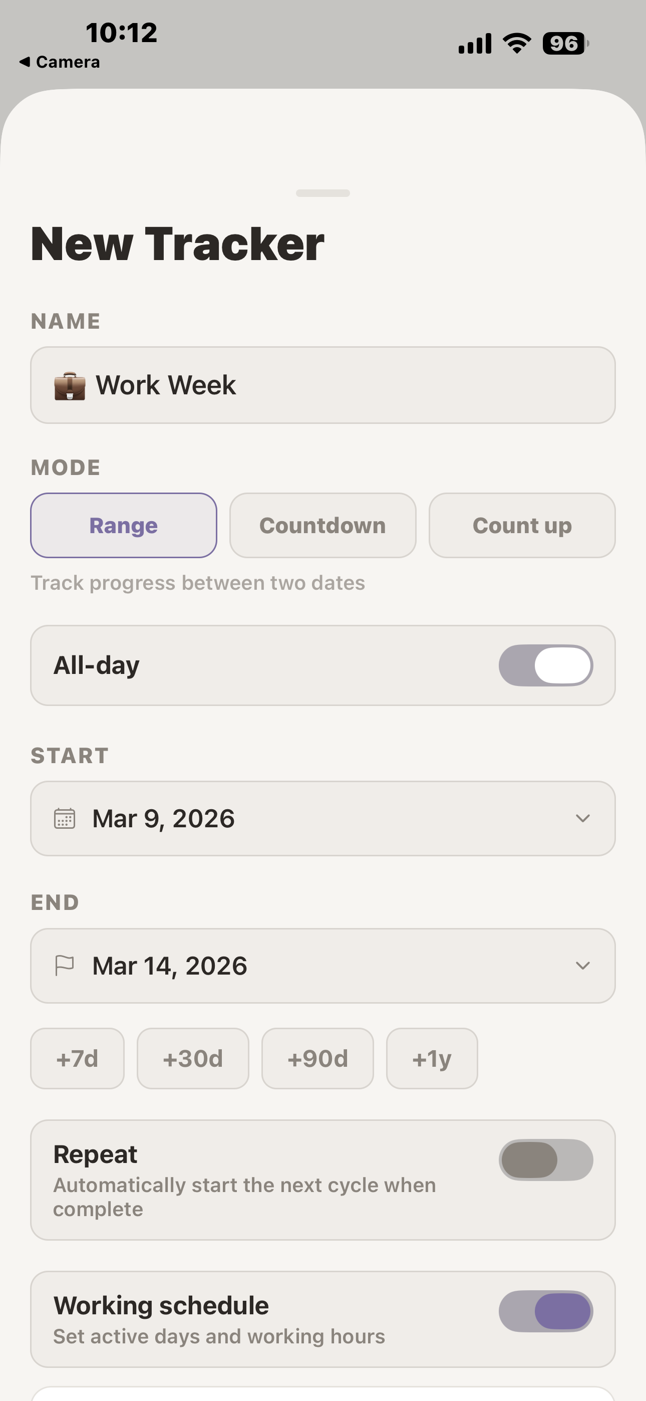 OmniaChron working time breakdown with calendar rules and timezone support